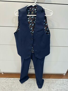 Next Boys Navy Vest and Pants Size 7